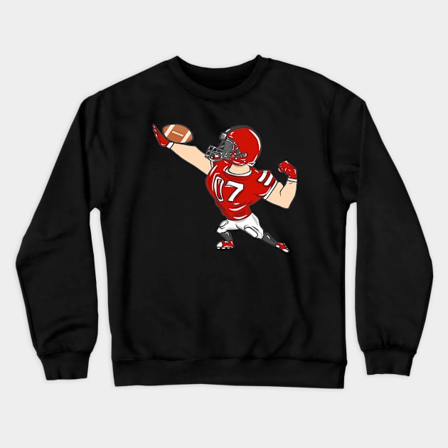 Rugby American Football Sport USA Gridiron Football Gift Crewneck Sweatshirt by KK-Royal